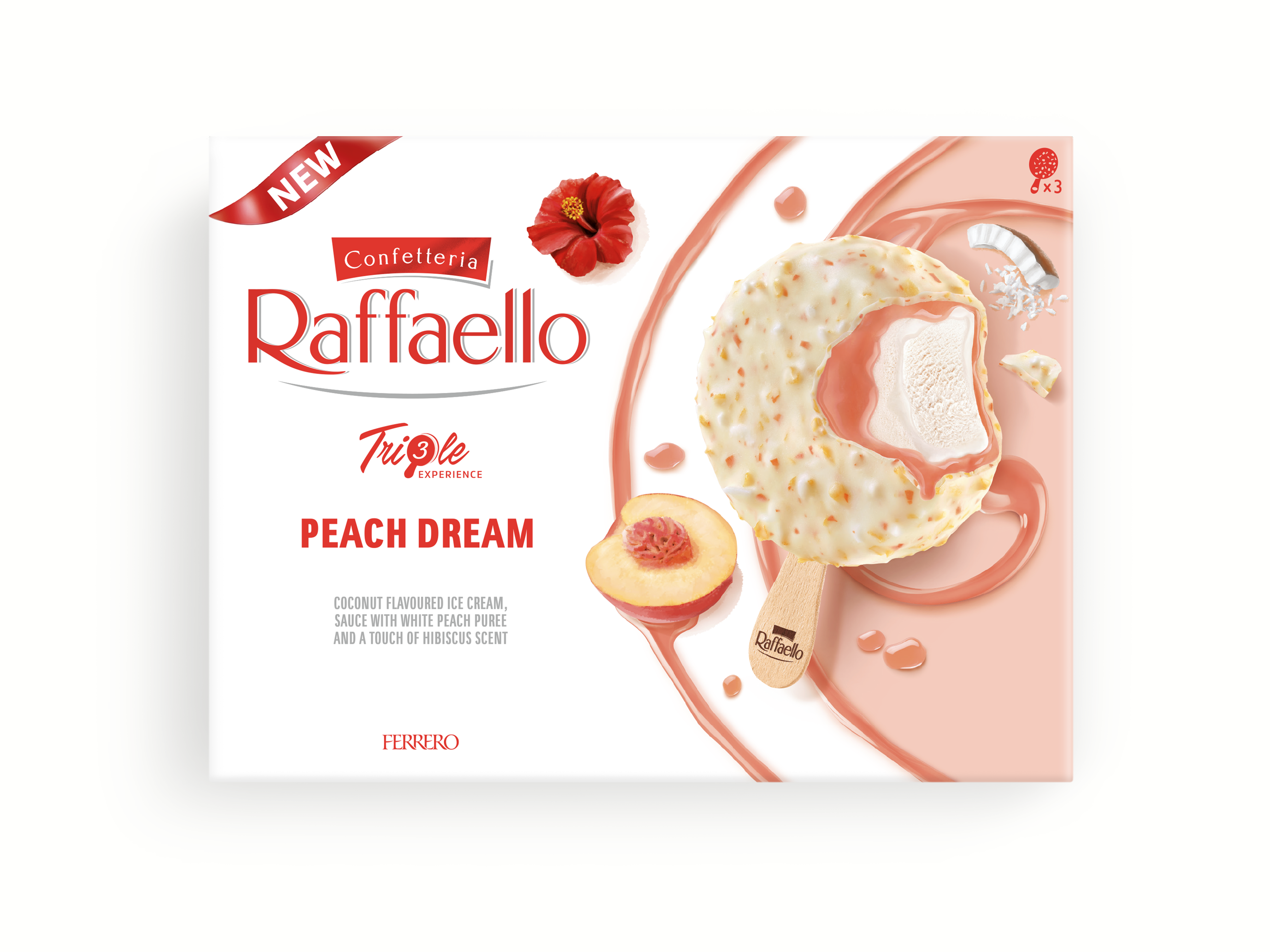 Helado Raffaello Triple Experience Peach Dream