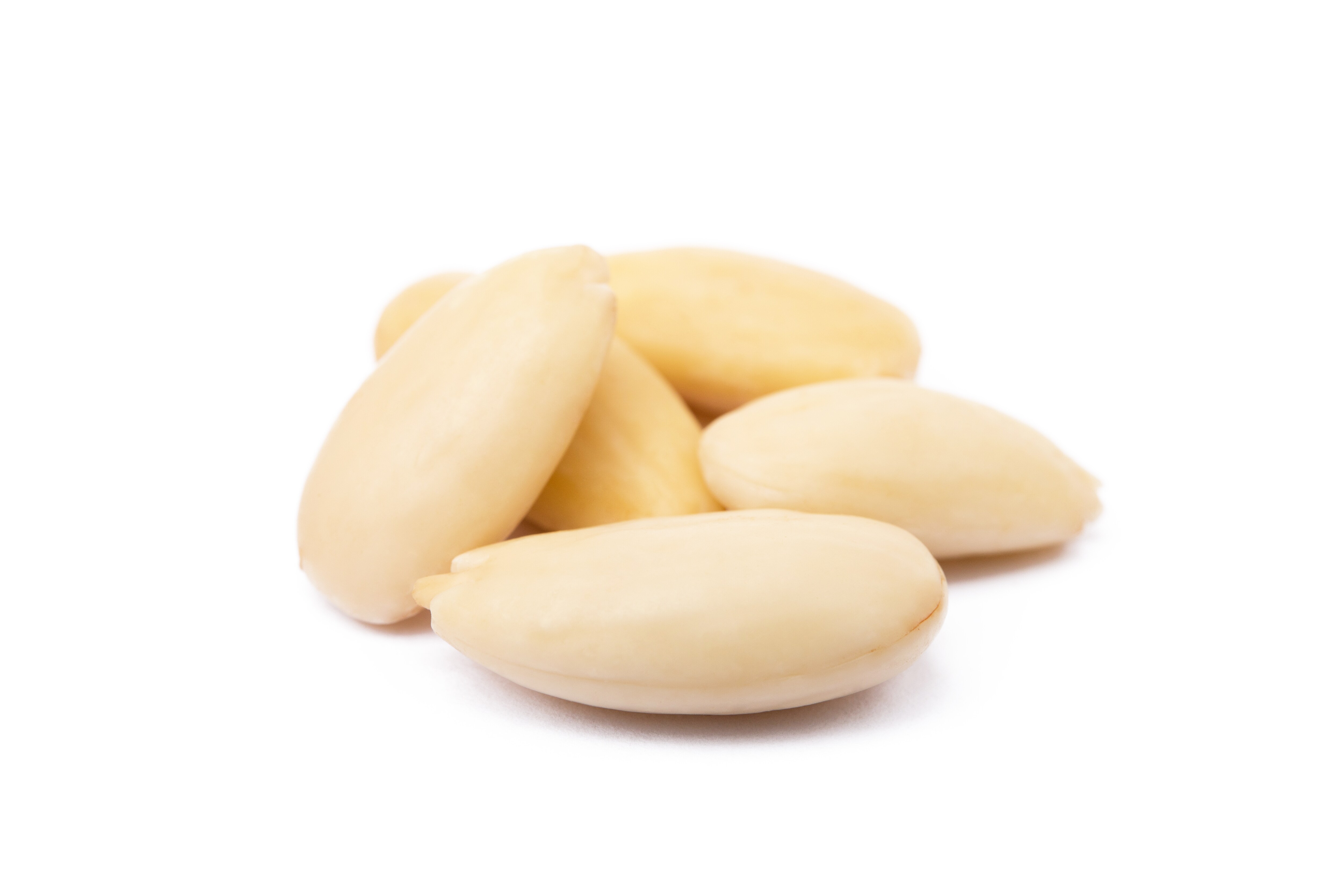 Whole, smooth almonds